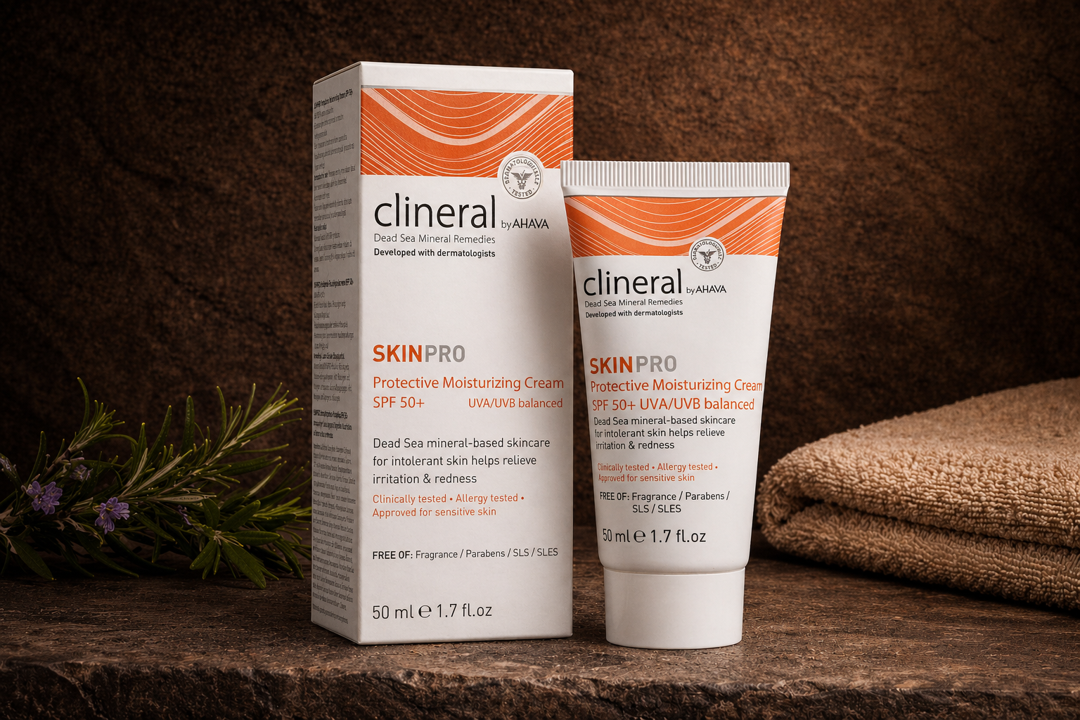 Clineral Skinpro Protective Moisturizing Cream SPF 50 - Beroligende ansiktskrem