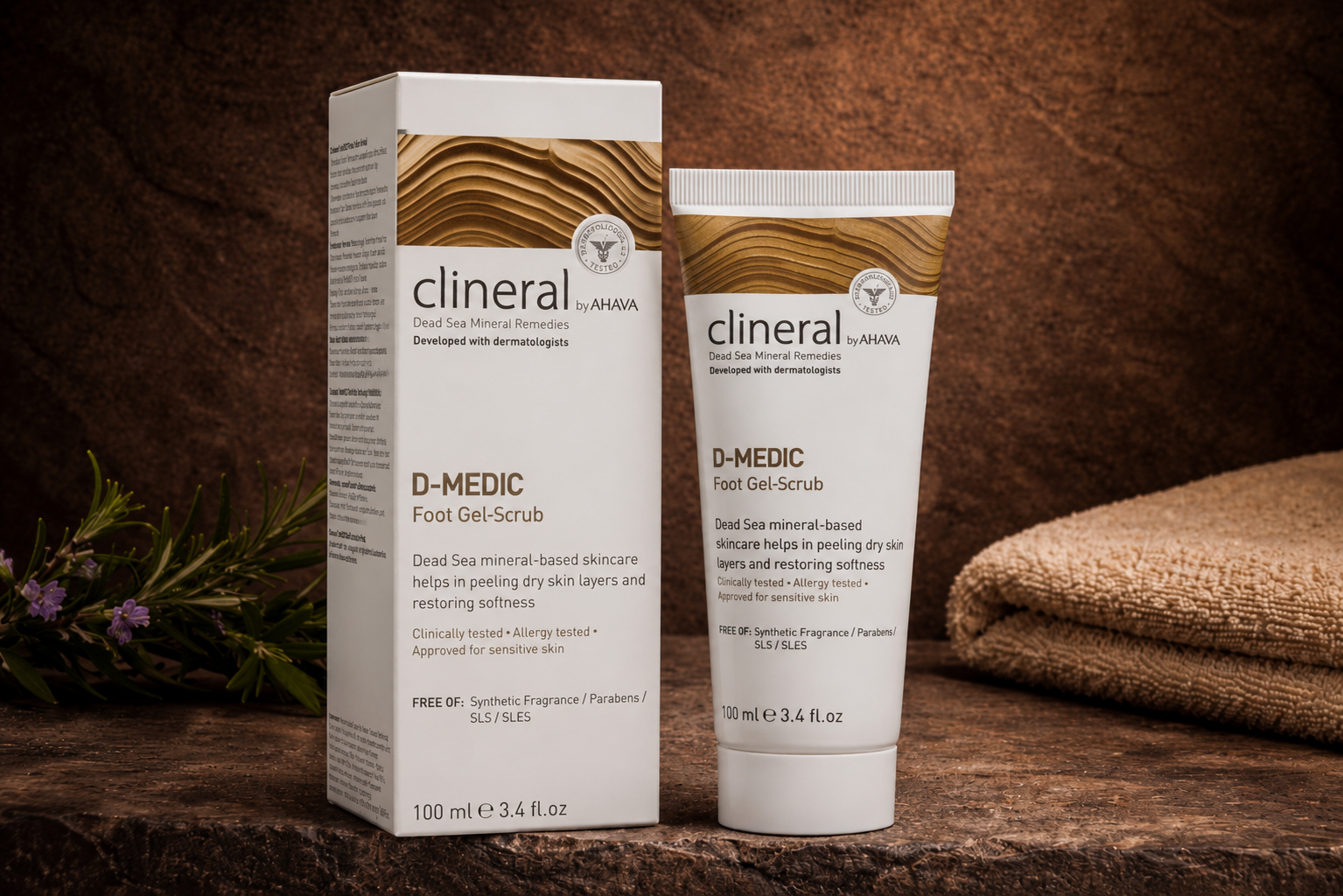 Clineral D-Medic Foot Gel-Scrub – Skånsom fotskrubb for tørre og sensitive føtter